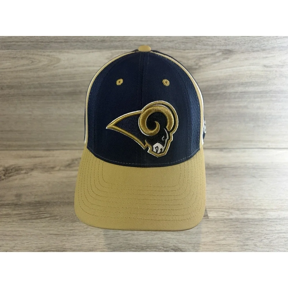 Vintage Reebok St. Louis Rams Strap Back NFL‎ Equipment Hat Y2K Blue White Gold